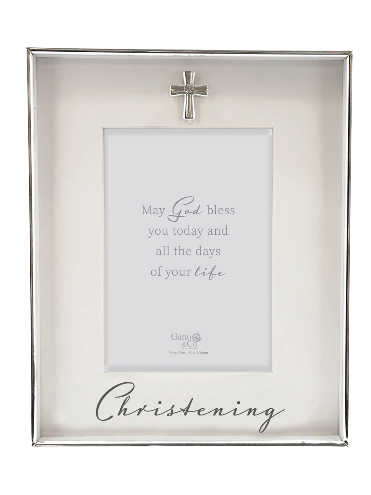 Silver Christening Frame