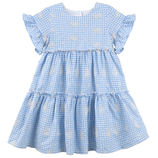 Alice Embroidered Gingham Dress