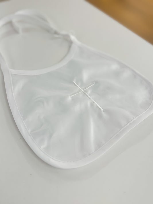 Christening Cross Satin Bib