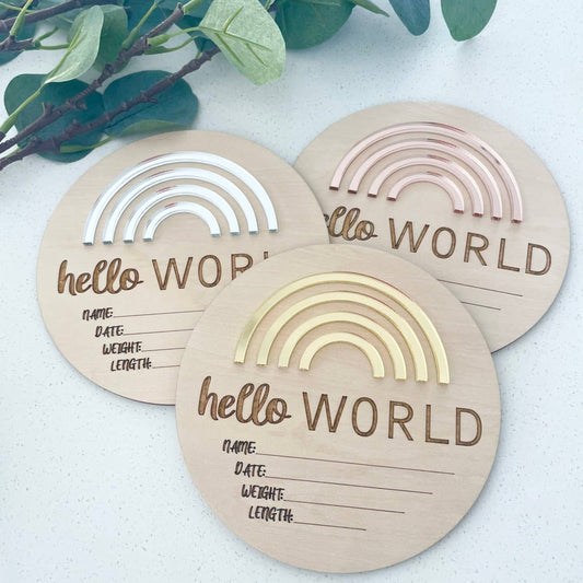 Timber Tinkers- Hello World Rose Gold Rainbow